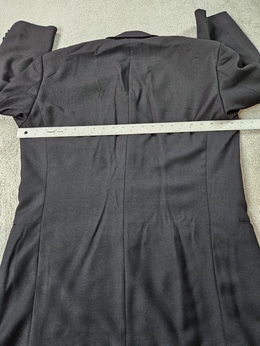 Hugo Boss Suit Jacket 44 R Black Wool Einstein US Birdseye 3 Button Sport USA - Picture 11 of 21