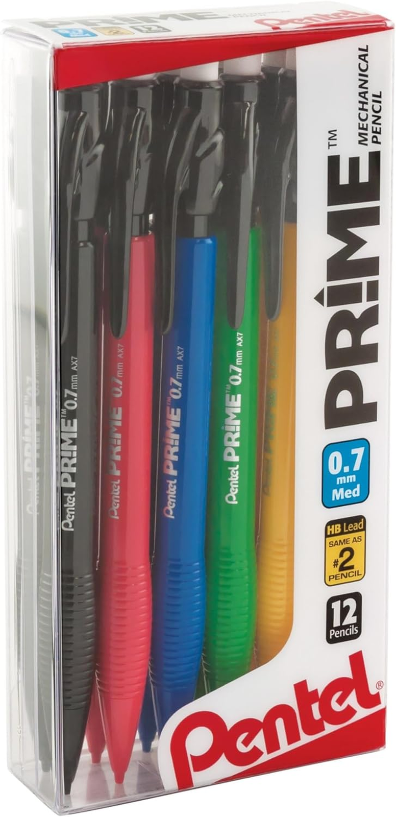 Mechanical Pencils, 0.7 Mm, Medium Point, Assorted Barrel Colors, Pack of 12-image