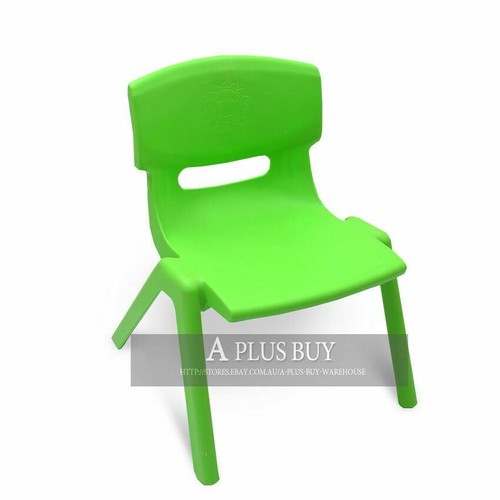 2x New Kids Toddler Plastic Chair Yellow Blue Red Green 100KG Capacity - Picture 4 of 5