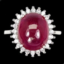 925 Sterling Silver Ring Oval Ruby 12x10mm Gemstone Jewelry