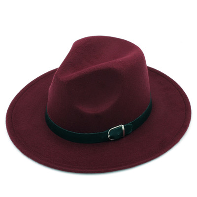 Kid Boys Girls Child Felt Fedora Hat Trilby Wool Blend Panama Cap Leather Buckle