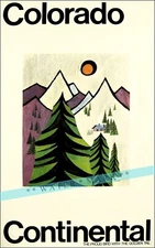 Colorado 1960 Mountain Views Vintage Poster Print Retro Style  Air Travel Art