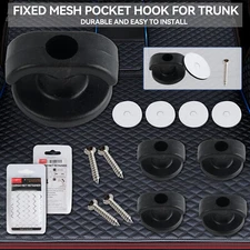 4Pcs/set Rear Trunk Cargo Net Clips Ring Screws Boot Envelope Net Tie Down Hook