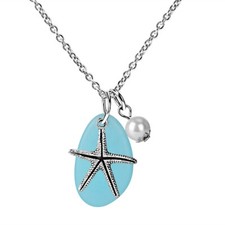 Beautiful Blue Starfish Necklace - Fun Hawaii Beach Jewelry