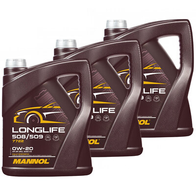 Motoröl Öl 3x 5 Liter 0W-20 Mannol Longlife LL API SP VW 508 00  509 00 GM dexos