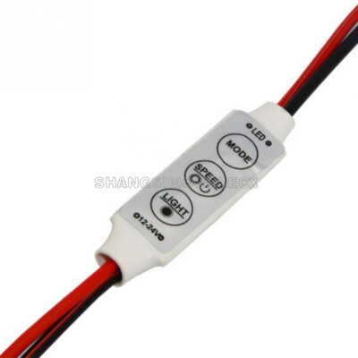 Mini 12V LED Strip Light Dimmer Controller with On Off Switch for 3528 5050 NEW