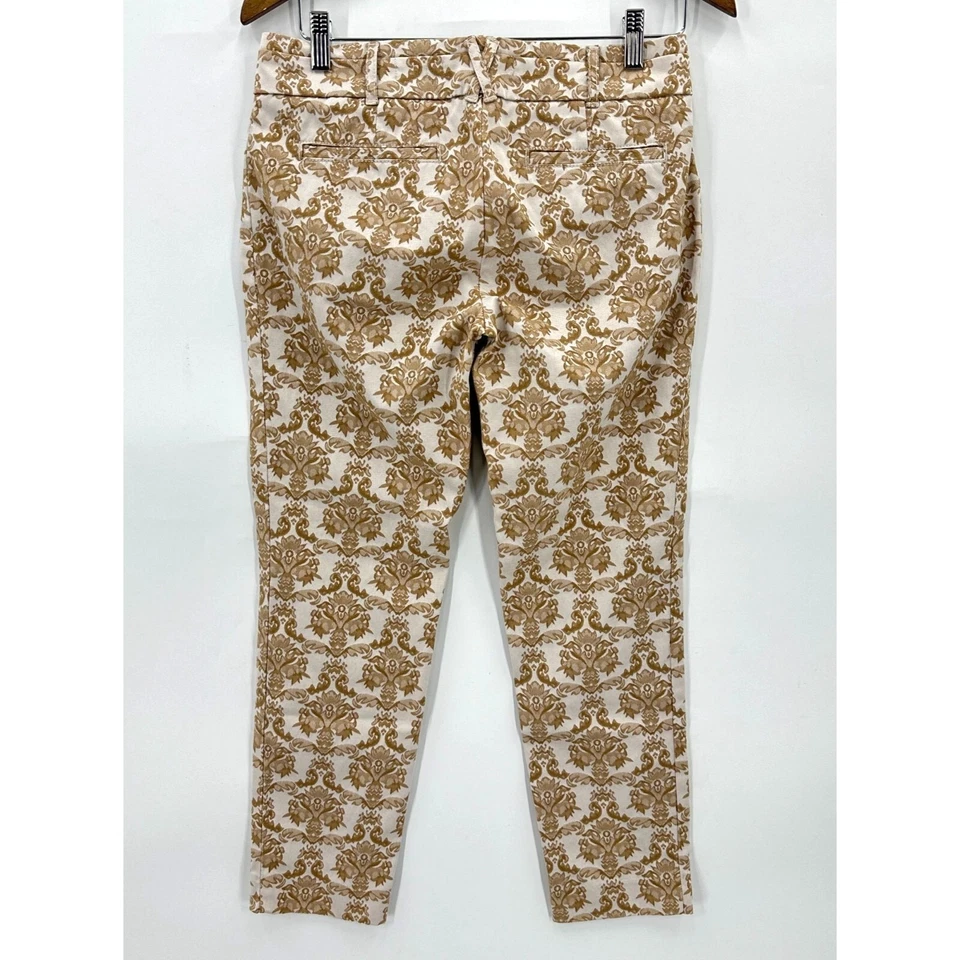 Cartonnier Anthropologie Pants Womens Charlie Ankle Batik Beige Cream 4 - Image 2 of 4