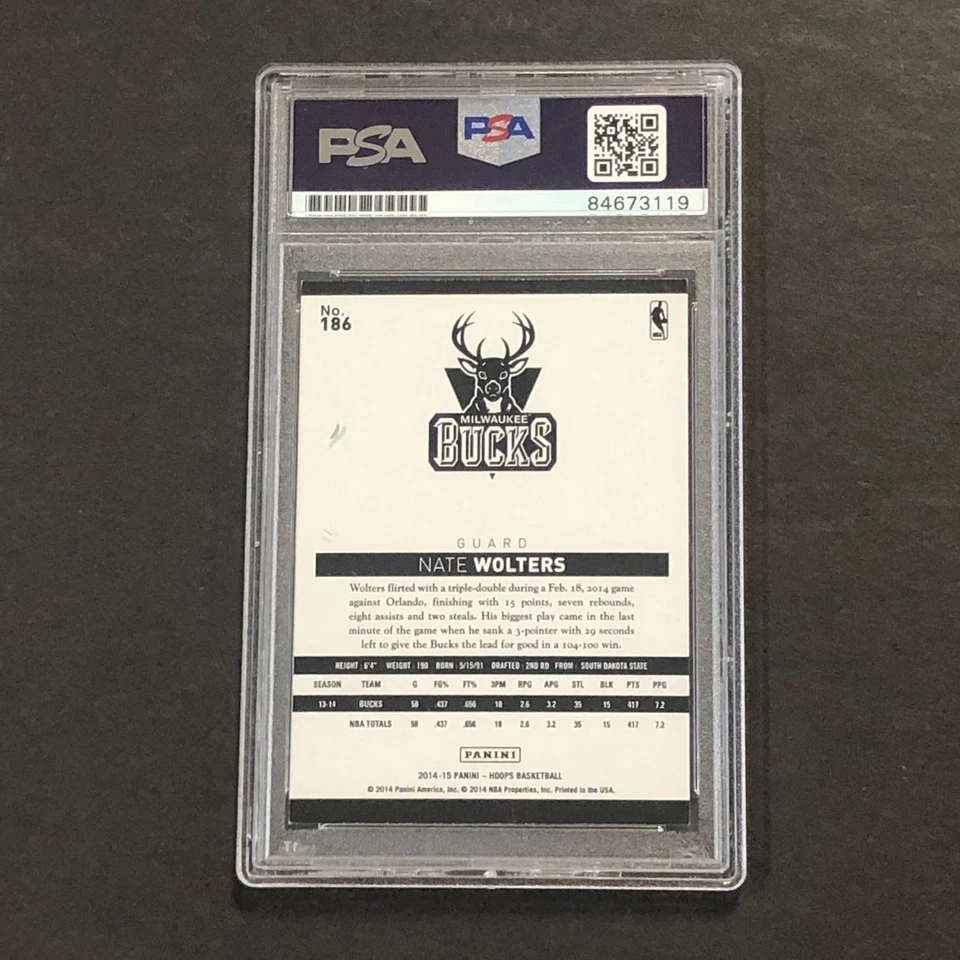 2014-15 Panini NBA Hoops #186 Nate Wolters Signed Card AUTO 10 PSA/DNA Slabbed R - Image 2 of 2