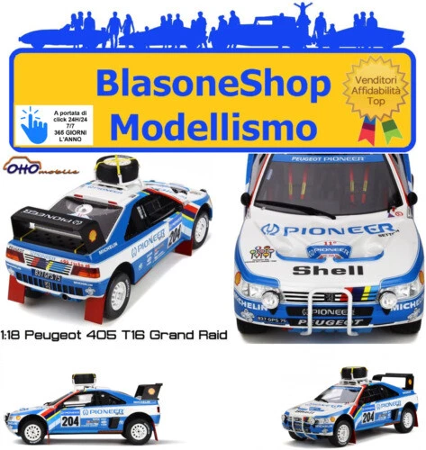 Modellini statici auto da corsa Rally scala 1:18 per Peugeot