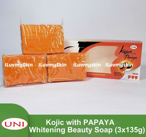 UNI Kojic with PAPAYA Whitening Beauty Soap (3x135g) - Bild 1 von 2