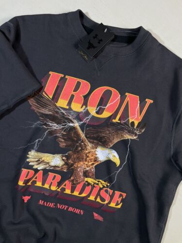 Under Armour Men Size XL Project Rock Eagle Iron Paradise Gym Cutoff Sweater NEW - Picture 2 of 9