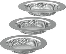 AFANTY 3PCS Kitchen Sink Strainer Large Wide Rim 4.5" Diameter Stainless Stee...