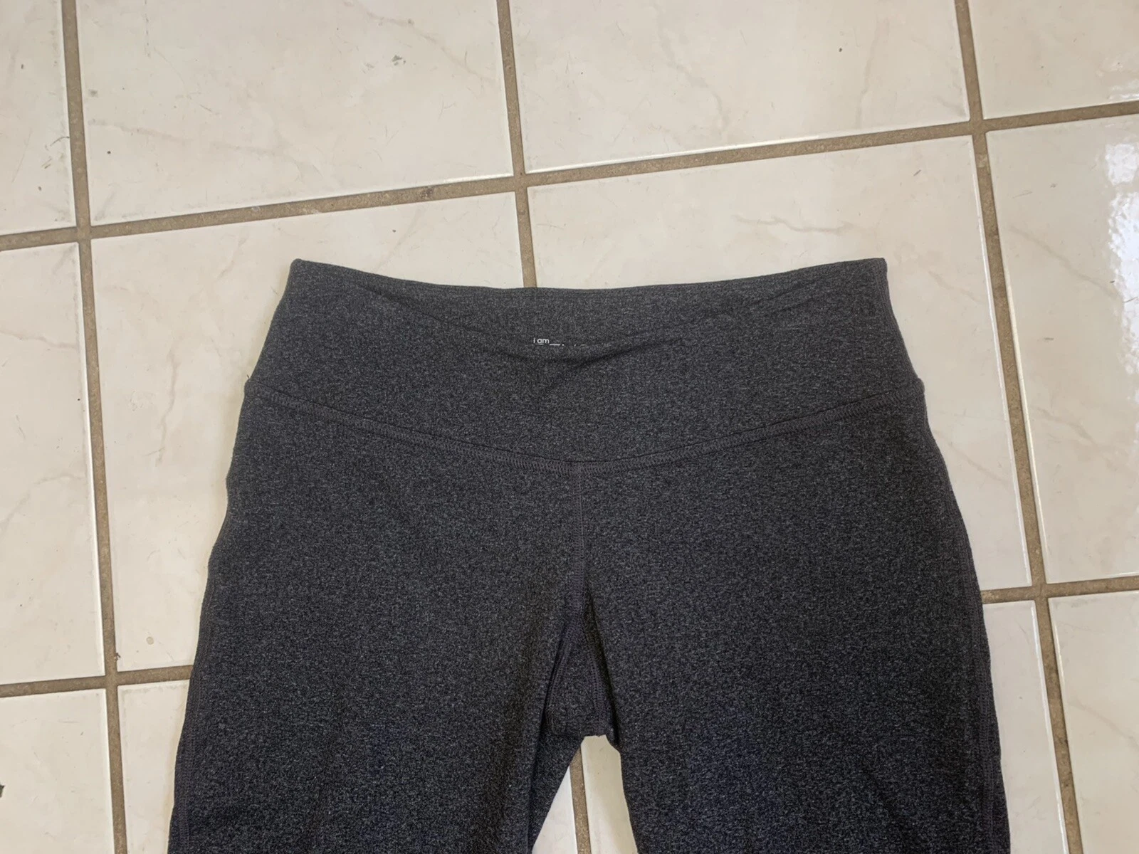 beyond-yoga dark heather ruched legs leggings