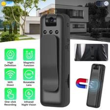 1080P HD Clip Wifi Camera Video Audio Body Recorder IR Night Vision 180° Rotate