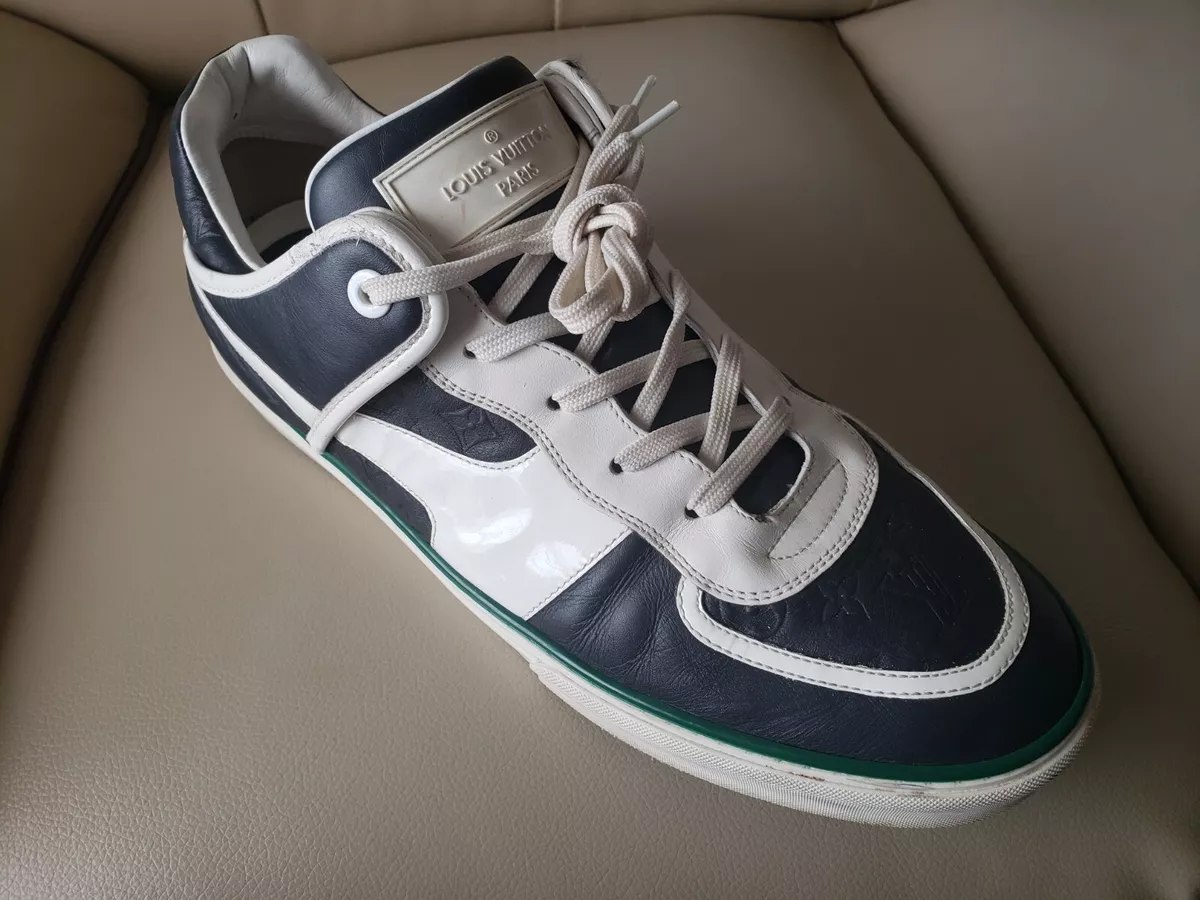 LOUIS VUITTON Mens Sneakers Dark Blue/White Leather 10 UK/11 US Ret $1,500