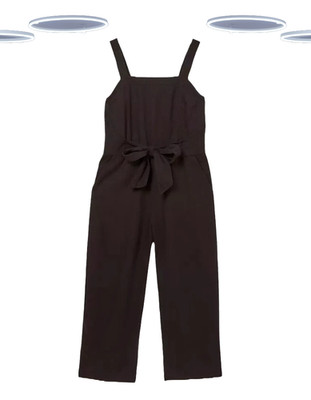 Ex Fat Face Women's Linen Blend Jumpsuit - Sleeveless Woven Black Phantom