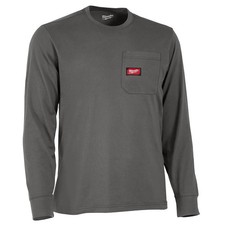 Milwaukee Gridiron Pocket T-Shirt Long Sleeve Gray Medium