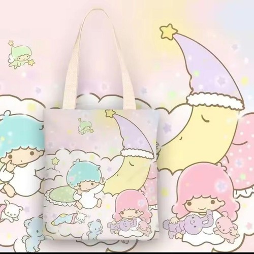 Little Twin Stars m129 Kt Family Canvas Tote Bag Kikira Moon - Picture 2 of 20