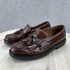 GH Bass Weejuns Layton 10 Lug Brown Leather Kiltie Tassel Loafers Mens Shoes