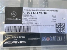  MERCEDES BENZ AMG MOBIL1 OIL STICKER 100% GENUINE STICKER NEW AND FREE SHIPPING