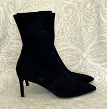 SW Women’s Black Stretch Pointed Toe Slip-On Ankle Boots US 10.5 EU 41