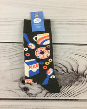 Yellow Owl Workshop Men's Cotton Crew Socks Novelty Breakfast Print One Size OS