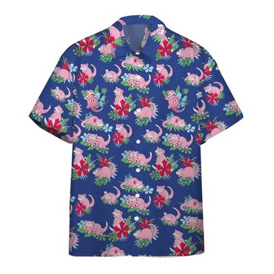 Pokemon Hawaiian Shirt Tropical Slowpoke Pink Blue Hawaii Shirt Pokemon Aloha Sh
