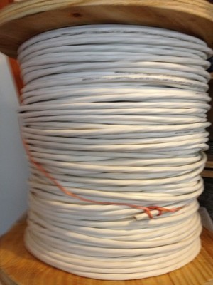 Thermostat Wire 22/12C Solid Cable CMP/CL2P, White 500FT