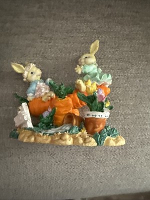 Vintage 1997 Cottontale Collection - Easter Bunny Babies Swinging Figurine