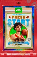 Zaccharie Risacher ROOKIE RC BLUE DOT FRESH REFRACTOR TOPPS CHROME HAWKS MINT