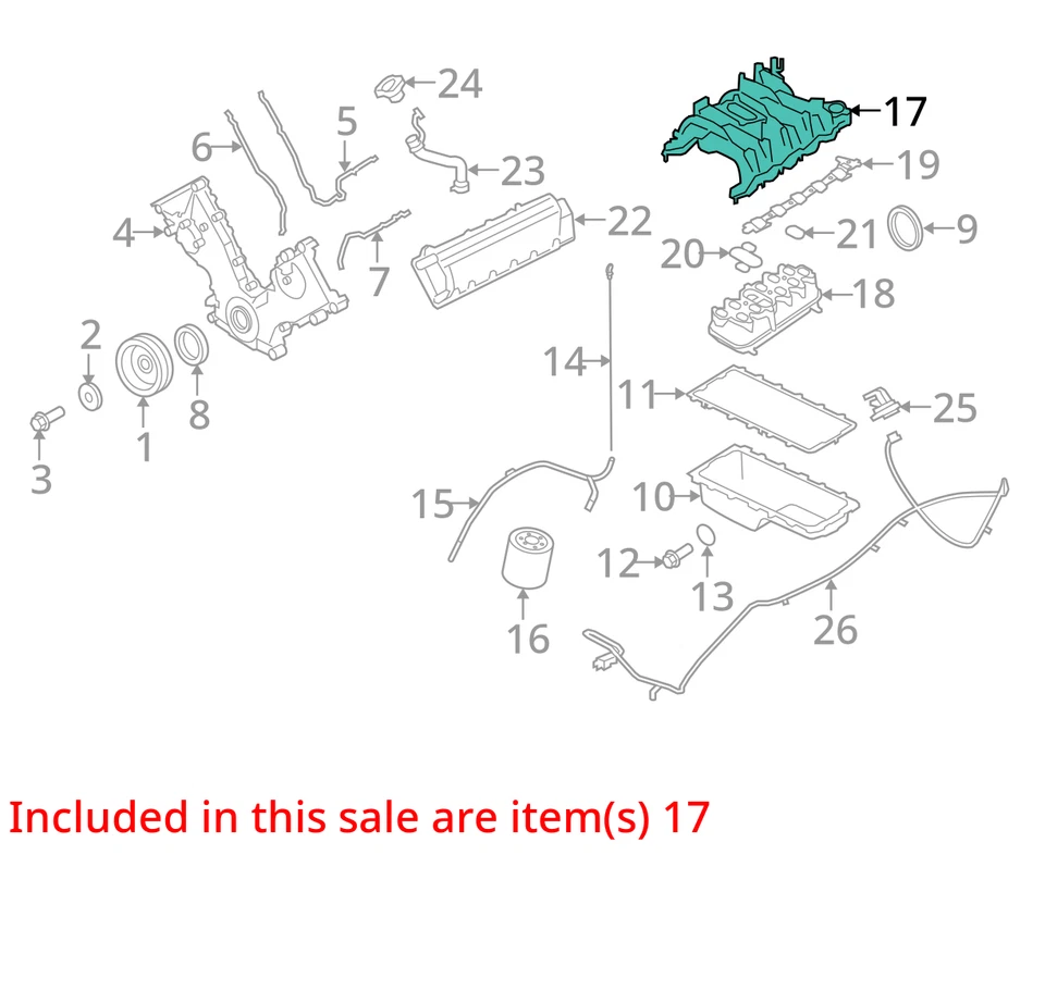 Colector de admisión de aire Ford Excursion 2003-2005 BKZEV Foto 3 de 4