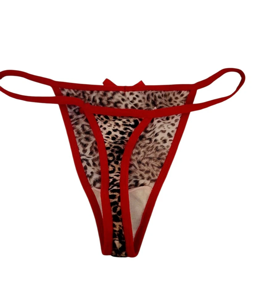 CHEETAH PRINT THONG Red Trim Size Small / 5 - Image 2 of 4