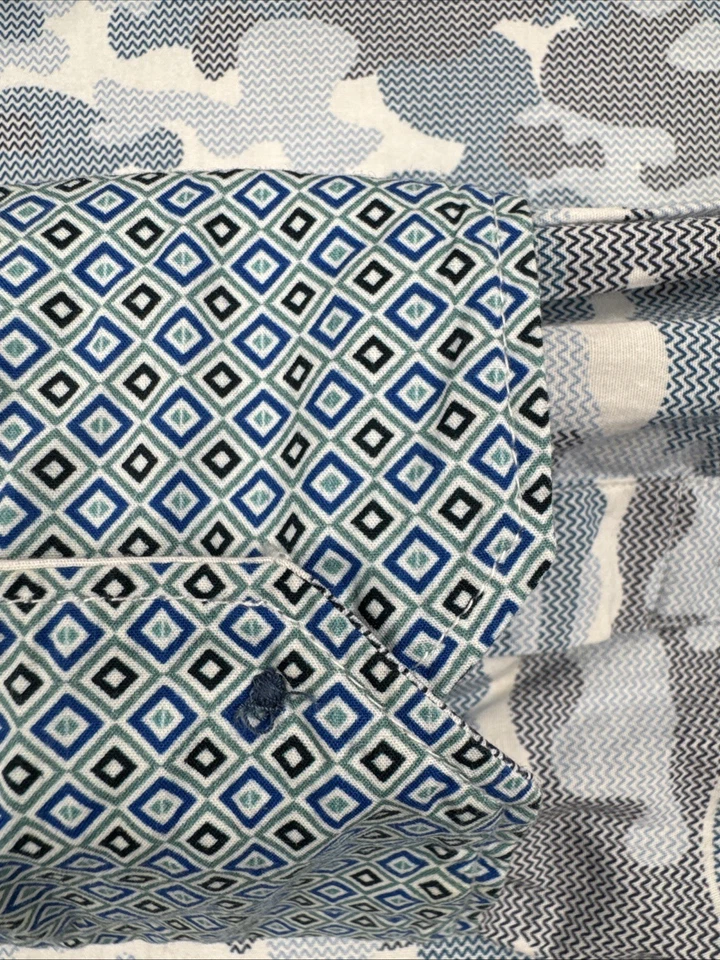 Camisa ROBERT GRAHAM Para Hombre Azul Camuflada Manga Larga Calce Clásico Abotonada XL/TG Foto 4 de 4