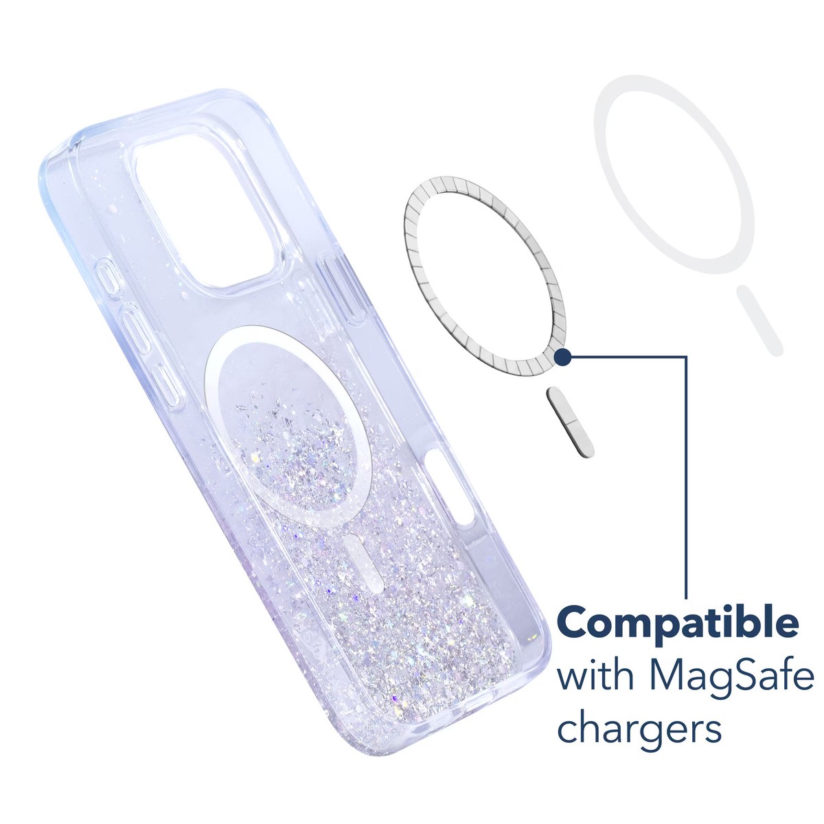 Insignia- Hard-Shell Case with MagSafe for iPhone 16 Pro Max Glitter