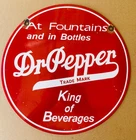 Vintage Dr, Pepper Classic Soda Porcelain Enamel Advert Sign 11.75" Single Sided