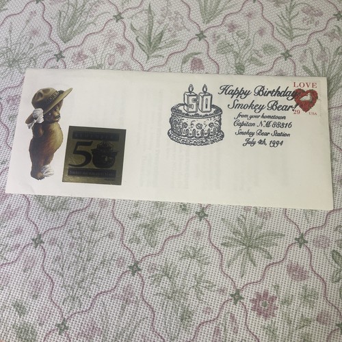US POSTAL CARD PICTORIAL CANCELLATION HAPPY BIRTHDAY SMOKEY BEAR CAPITAN NM 1994 - Picture 1 of 4