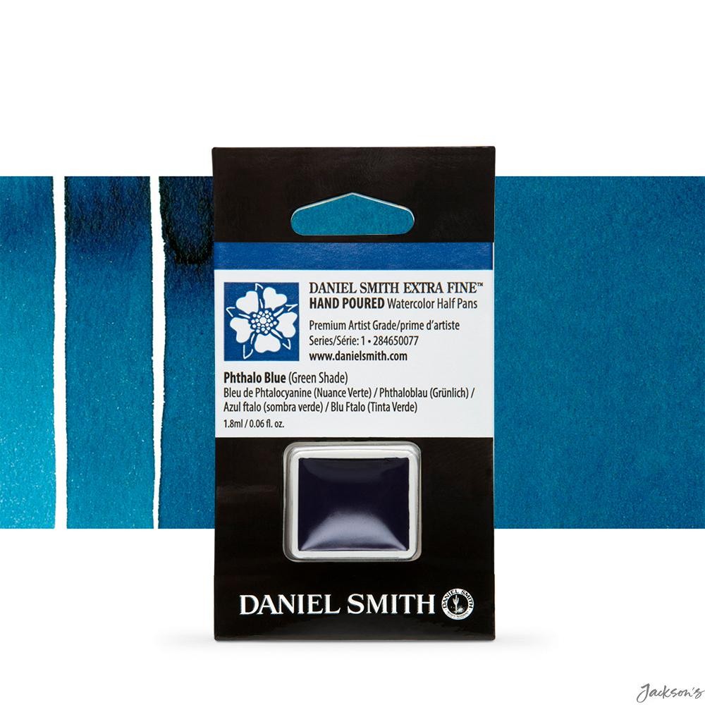 Daniel Smith Watercolour Paint Half Pan Pigment PB15 Phthalo Blue Green Shade