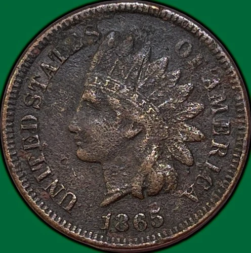 1865 Indian Head Cent Extremely Fine XF Coin, Corrosion #35470