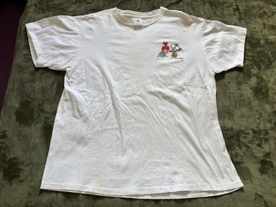 Vintage Flintstones Shirt Mens XL White Bam Bam Pebbles Embroidered 90s USA