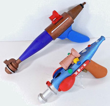 Hand-crafted wood toy space pistols retro style ray guns set of 2 folk art gems