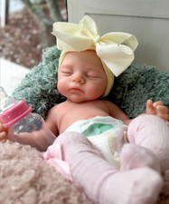 18inch Full Body Silicone Baby Doll, No Seams, Reborn girl, Open Mouth