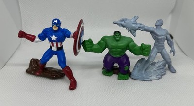 2005 Zizzle Zizzlingers Marvel Figures Captain America Incredible Hulk Iceman