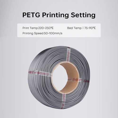 (Gray)PETG Filament 1.75mm 3D Printer Filament 1kg(2.2lbs) Higher Toughness TDW - Afbeelding 7 van 10