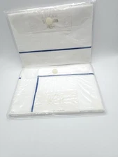 FRETTE  Hotel One Bourdon Euro Sham White Dark Blue Set of 2 shams New GL025024