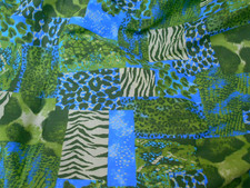 Vintage Mixed ANIMAL Print Cotton Fabric Zebra Leopard Reptile Patterns 88 x 44"