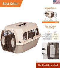 Hard-Sided Dog and Cat Kennel, Single-Door Travel Pet Carrier with Metal Wire...