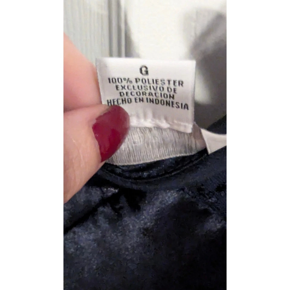 Liz Claiborne Lingerie Nightgown Slip Dress Lace Trim Navy Blue - Image 4 of 4