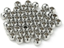 60 Pcs 304 Stainless Steel Smooth Round Spacer Beads 3mm Hole,Seamless Loose Bea