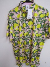 NWT Puma Mattr X AP Lemon Branch Golf Polo Shirt Large UPF 40 Green/Yellow/Pink