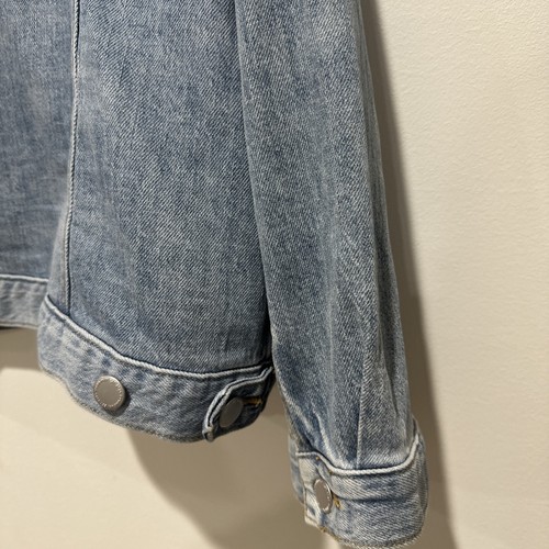 Commonry Light Blue Denim Jacket Silver Button Ladies Size 20 97% Cotton - Picture 11 of 13